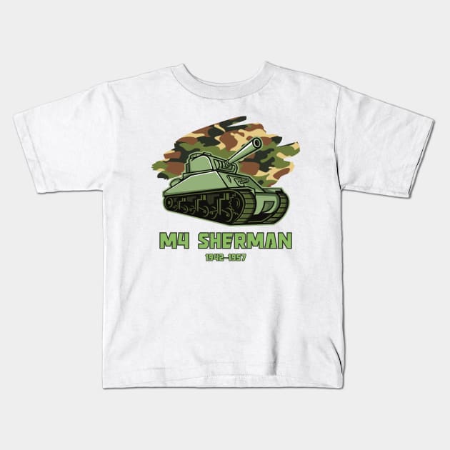 M4 Sherman German Tank Kids T-Shirt by soulfulprintss8